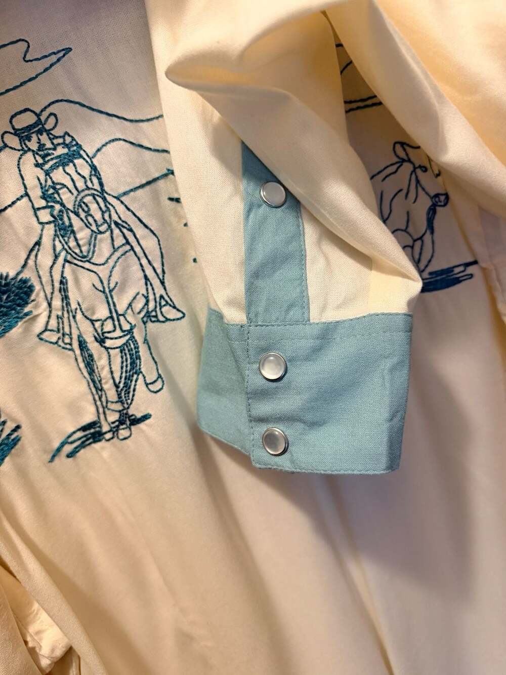 Panhandle Slim Retro Cowgirl Embroidered Long Sleeve Pearl Snap Western Shirt - Picture 6 of 6